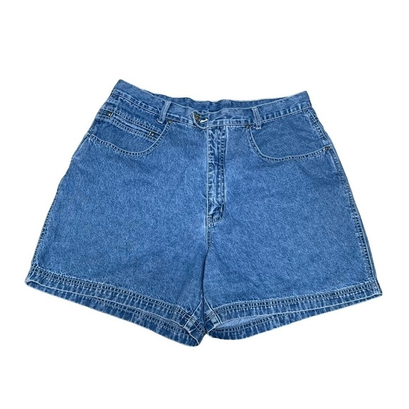 🥒 y2k Xhilaration Denim High Rise Blue Jean Mom Shorts Women’s Size 34, 12/14 - Picture 2 of 12